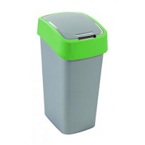 Smetný kôš s odchylovacím vrchnákom na triedenie odpadu plastový 50 l CURVER zelený sivý