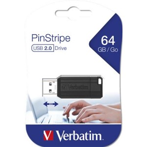 Usb kľúč Verbatim PinStripe 64GB čierny