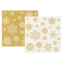 Vianočné servítky Snowflakes gold-white 40x40 cm, 12ks
