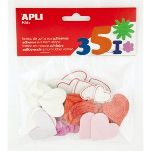 Moosguma, samolepiaca, glitrová, srdce, APLI Eva Sheets, mix farieb